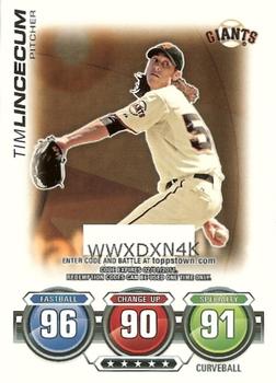 2010 Topps - Attax Code Cards #NNO Tim Lincecum Front