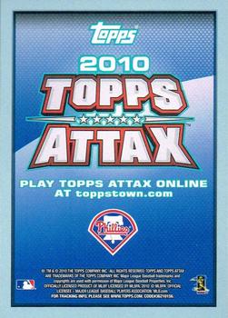 2010 Topps - Attax Code Cards #NNO Chase Utley Back