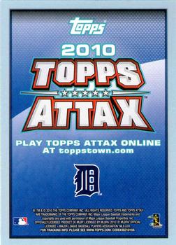 2010 Topps - Attax Code Cards #NNO Justin Verlander Back
