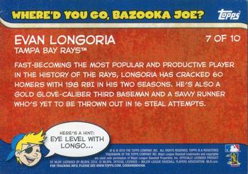 2010 Topps Opening Day - Where'd You Go Bazooka Joe #7 Evan Longoria   Back