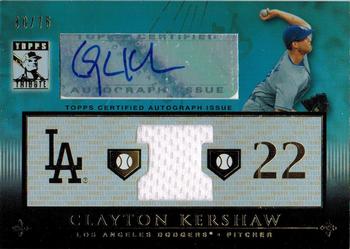 2010 Topps Tribute - Autograph Relics #TAR-CK4 Clayton Kershaw Front