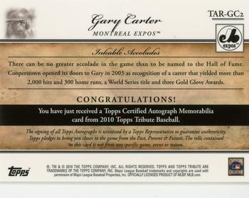2010 Topps Tribute - Autograph Relics #TAR-GC2 Gary Carter Back