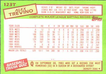 1985 Topps Traded #123T Alex Trevino Back