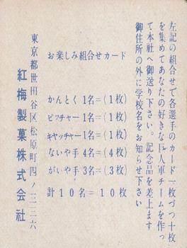 1951-52 Kobai Solid Color Background (JF 10) #NNO Tetsuharu Kawakami Back