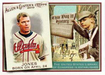 2010 Topps Allen & Ginter - This Day in History #TDH5 Chipper Jones Front