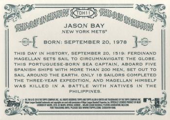 2010 Topps Allen & Ginter - This Day in History #TDH11 Jason Bay Back