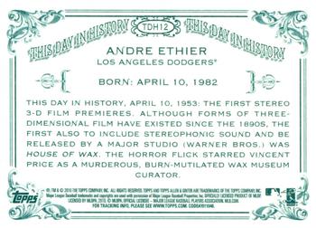 2010 Topps Allen & Ginter - This Day in History #TDH12 Andre Ethier Back