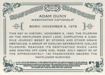 2010 Topps Allen & Ginter - This Day in History #TDH13 Adam Dunn Back