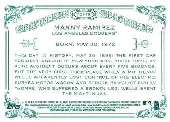 2010 Topps Allen & Ginter - This Day in History #TDH15 Manny Ramirez Back