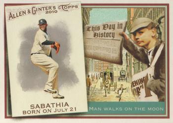 2010 Topps Allen & Ginter - This Day in History #TDH20 CC Sabathia Front