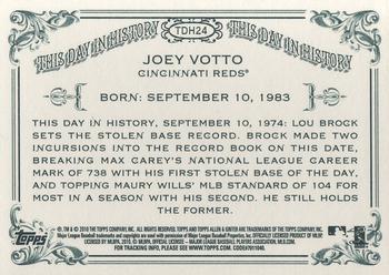 2010 Topps Allen & Ginter - This Day in History #TDH24 Joey Votto Back