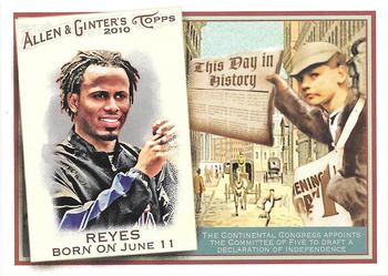 2010 Topps Allen & Ginter - This Day in History #TDH28 Jose Reyes Front