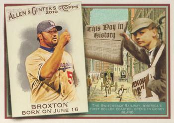 2010 Topps Allen & Ginter - This Day in History #TDH43 Jonathan Broxton Front