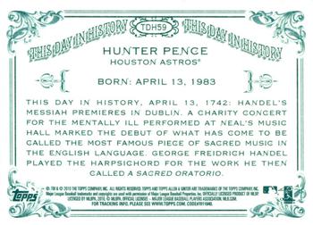 2010 Topps Allen & Ginter - This Day in History #TDH59 Hunter Pence Back