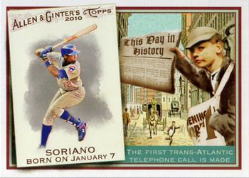 2010 Topps Allen & Ginter - This Day in History #TDH63 Alfonso Soriano Front