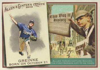 2010 Topps Allen & Ginter - This Day in History #TDH65 Zack Greinke Front