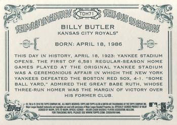 2010 Topps Allen & Ginter - This Day in History #TDH71 Billy Butler Back