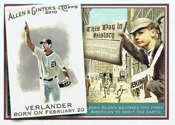 2010 Topps Allen & Ginter - This Day in History #TDH14 Justin Verlander Front