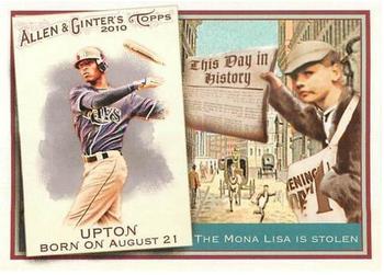 2010 Topps Allen & Ginter - This Day in History #TDH44 B.J. Upton Front