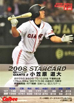 2008 Calbee - Star Cards #S-01 Michihiro Ogasawara Back
