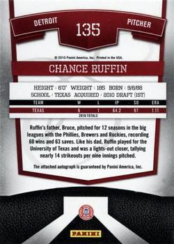 2010 Donruss Elite Extra Edition #135 Chance Ruffin  Back