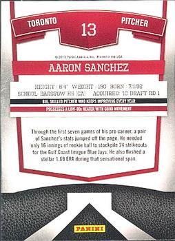 2010 Donruss Elite Extra Edition #13 Aaron Sanchez  Back