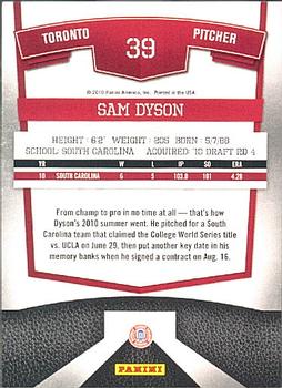 2010 Donruss Elite Extra Edition #39 Sam Dyson  Back
