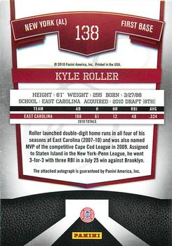 2010 Donruss Elite Extra Edition #138 Kyle Roller  Back