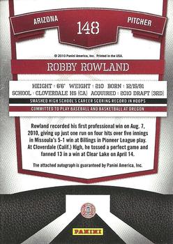 2010 Donruss Elite Extra Edition #148 Robby Rowland  Back