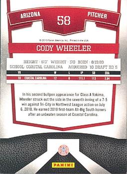 2010 Donruss Elite Extra Edition #58 Cody Wheeler  Back