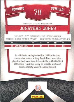 2010 Donruss Elite Extra Edition #78 Jonathan Jones  Back