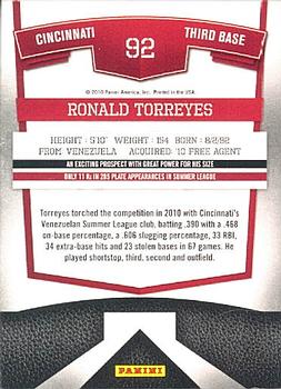 2010 Donruss Elite Extra Edition #92 Ronald Torreyes  Back