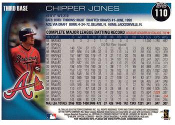 2010 Topps Chrome #110 Chipper Jones Back