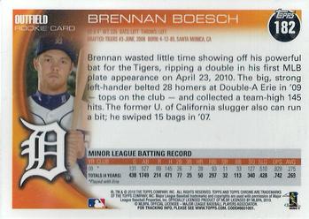 2010 Topps Chrome #182 Brennan Boesch Back