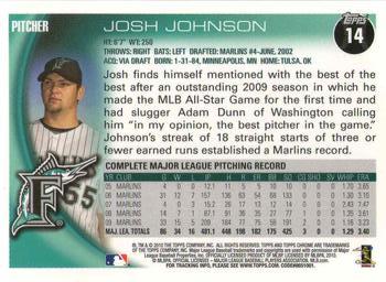 2010 Topps Chrome #14 Josh Johnson Back