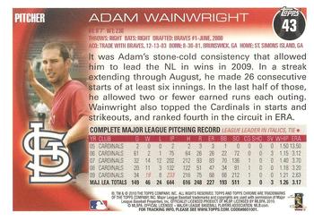 2010 Topps Chrome #43 Adam Wainwright Back