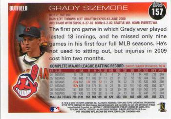 2010 Topps Chrome #157 Grady Sizemore Back