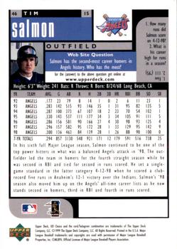 1999 UD Choice Preview #46 Tim Salmon Back