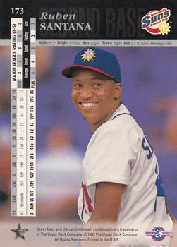 1994 Upper Deck Minor League #173 Ruben Santana Back