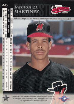 1994 Upper Deck Minor League #223 Ramon D. Martinez Back