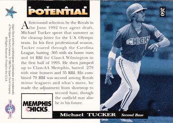 1994 Upper Deck Minor League #260 Michael Tucker Back