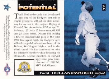 1994 Upper Deck Minor League #266 Todd Hollandsworth Back