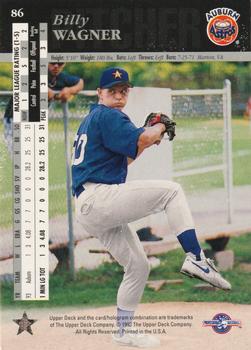 1994 Upper Deck Minor League #86 Billy Wagner Back