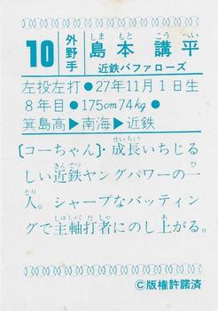 1978 Yamakatsu (JY 6) #NNO Kohei Shimamoto Back