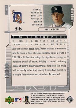 2000 Upper Deck MVP - Silver Script #197 Jeff Weaver Back