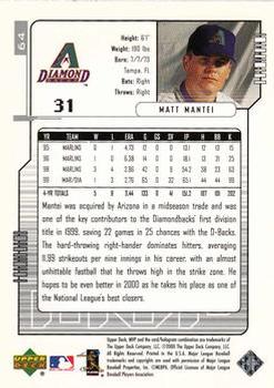 2000 Upper Deck MVP - Silver Script #64 Matt Mantei Back
