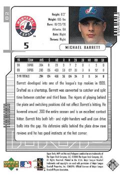 2000 Upper Deck MVP - Silver Script #82 Michael Barrett Back