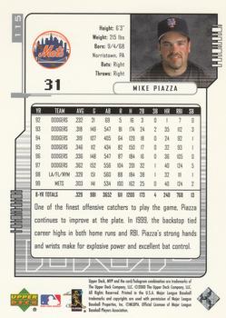 2000 Upper Deck MVP - Silver Script #115 Mike Piazza Back