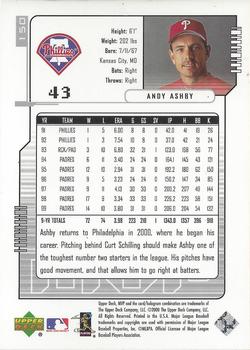 2000 Upper Deck MVP - Silver Script #150 Andy Ashby Back