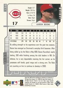 2000 Upper Deck MVP - Silver Script #156 Aaron Boone Back